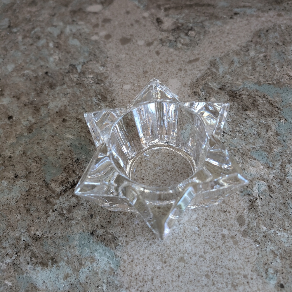 PartyLite Starbright Votive Star Shaped Tealight Glass Candle Holder P0469
